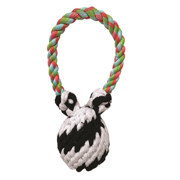 Fancy Feline Small Super Squeaker Bear Rope Tug Toys8 in. FA510986